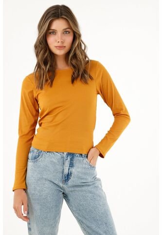 Camiseta Amarilla Con Detalle Cut Out Para Mujer Tennis