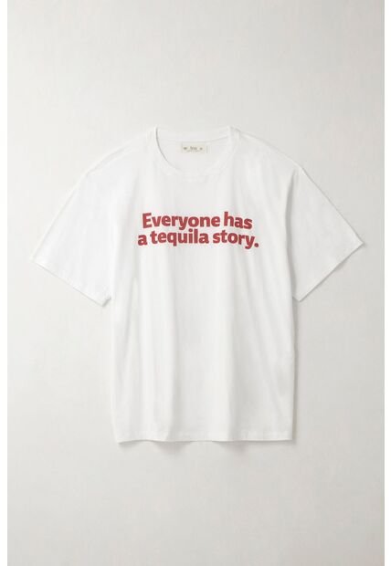 Tennis Camiseta Oversize Con Estampado Blanca Para Mujer