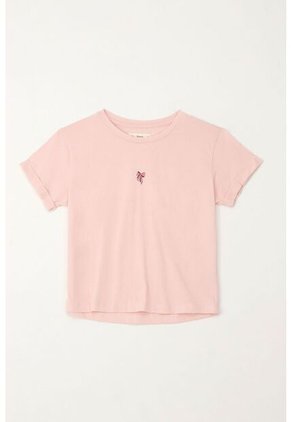 Camiseta Básica Estampada Rosada Para Niña