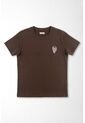 Tennis Camiseta Corte Recto Con Mini Grafico En Algodón Marrón Chocolate Para Mujer de Tennis