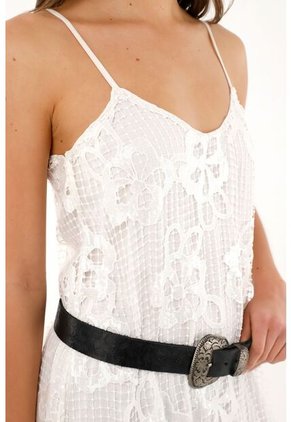 Tennis Vestido Largo En Tela Tipo Malla Con Brillo Para Mujer