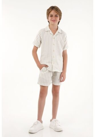 Bermuda Verde Con Diseño A Rayas Para Niño Tennis