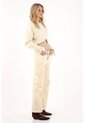 Tennis Jean Wide Leg Con Cortes Desflecados Amarillo Para Mujer de Tennis