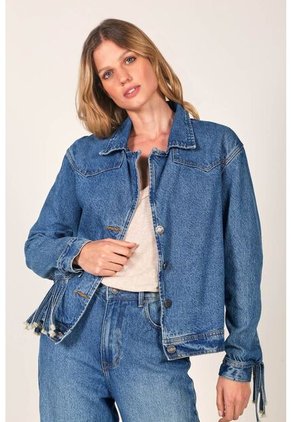 Chaqueta Denim Para Mujer Bordada