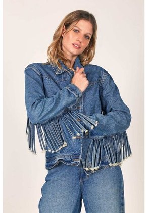 Chaqueta Denim Para Mujer Bordada