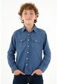 Camisa Azul Manga Larga Para Niño de Tennis