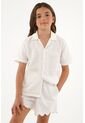 Camisa Crudo Tipo Bowling Para Niña de Tennis