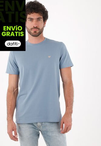 Tennis Camiseta Para Hombre De Algodón Azul Regular Con Icono De Raquetas Tennis