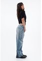 Tennis Jean Para Mujer En Algodón Azul Medio Fit Horseshoe Con Bolsillos De Parche de Tennis