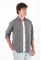 Tennis Camisa Clásica Manga Larga Gris Para Hombre de Tennis