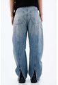 Tennis Jean Para Mujer En Algodón Azul Medio Fit Horseshoe Con Bolsillos De Parche de Tennis