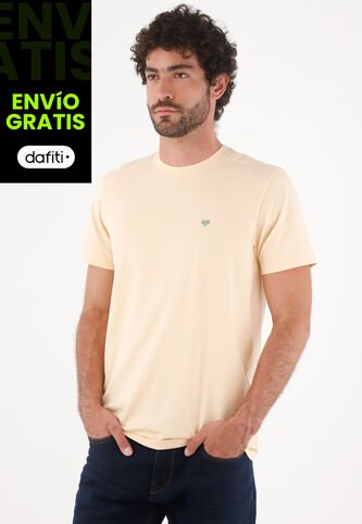 Tennis Camiseta Para Hombre De Algodón Beige Claro Regular Con Mini Raquetas En El Pecho Tennis