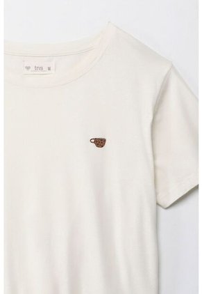 Tennis Camiseta Con Estampado En Punto Corazón Crudo Para Mujer