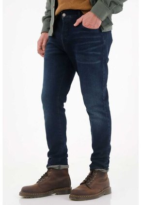 Tennis Jean Skinny Tono Oscuro Azul Para Hombre