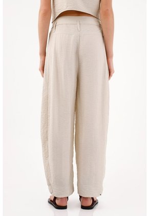 Tennis Pantalón Wide Leg Con Pinzas Frontales En Beige Para Mujer