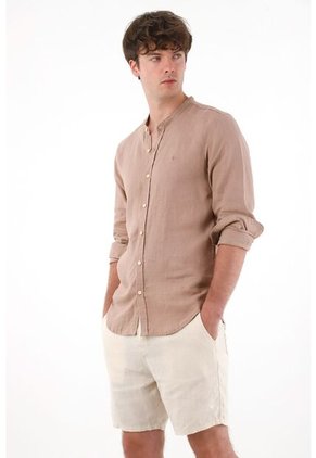 Camisa Manga Larga Cuello Neru Para Hombre