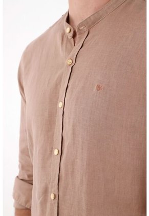 Camisa Manga Larga Cuello Neru Para Hombre