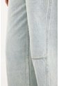 Tennis Jean Wide Leg Con Costuras Paneladas En Algodón Azul Claro Para Mujer de Tennis