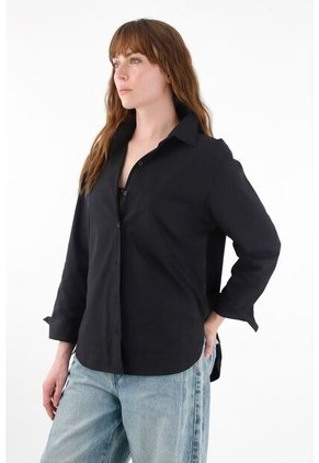 Tennis Camisa Amplia En 100% Algodón Negro Para Mujer