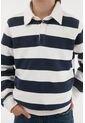 Buzo Tipo Polo Azul Con Estampado De Rayas Para Niño de Tennis