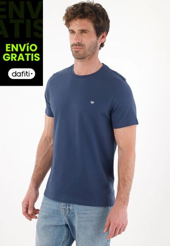 Tennis Camiseta Con Mini Raqueta Bordada Azul Para Hombre Tennis