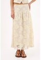 Tennis Falda Larga Con Encaje Crochet Floral De Algodón Marfil Para Mujer de Tennis