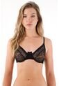 Tennis Top En Encaje Con Varilla Negro Para Mujer de Tennis