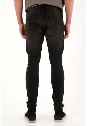 Tennis Jean Super Skinny De Tiro Medio Negro Para Hombre