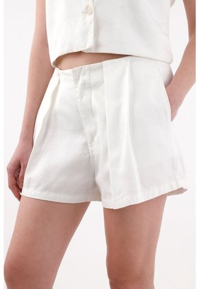 Tennis Short Tiro Alto Con Tablas Crudo Para Mujer