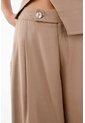 Tennis Pantalón Palazzo Para Mujer En Tela Fluida Arena Ancho Con Pliegues Frontales de Tennis
