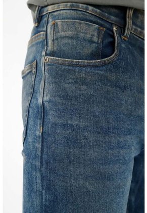 Tennis Jean Super Skinny Con Manualidad Láser Azul Para Hombre