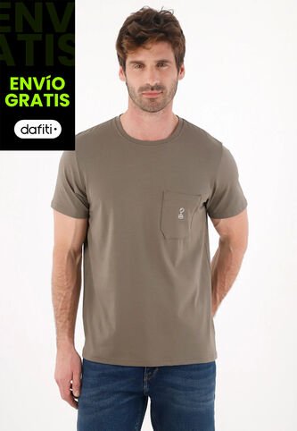 Tennis Camiseta Básica Con Bolsillo Y Estampado Gris Para Hombre Tennis