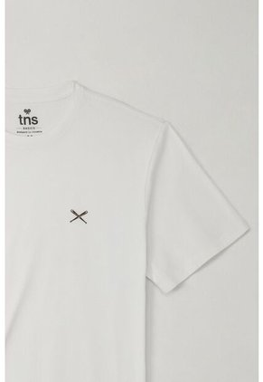 Tennis Camiseta Básica Con Mini Print Blanca Para Hombre