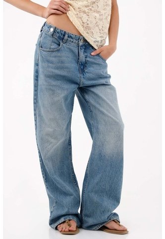 Tennis Jeans Wide Leg Con Bajo Extra Largo En Denin Para Mujer Tennis