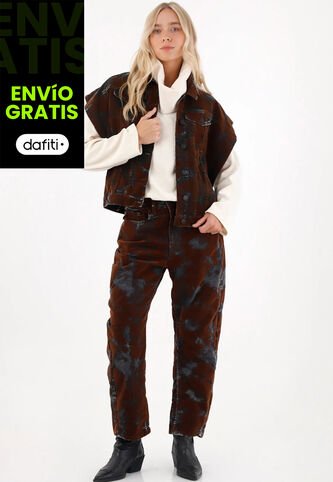 Tennis Chaleco Oversize En Tela Velvet Café Para Mujer Tennis