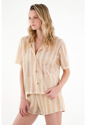 Tennis Camisa Tipo Bowling Crudo Para Mujer