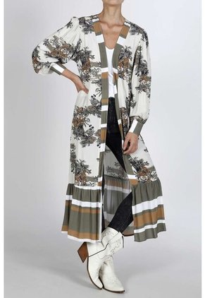 Kimono Para Mujer Tennis, Estampado De Tigres Y Rayas