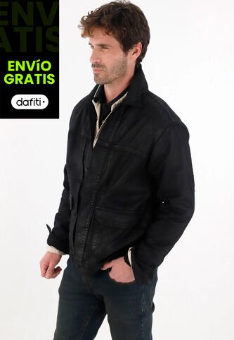 Tennis Chaqueta En Bull Denim Resinada Negra Para Hombre Tennis