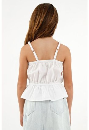 Camisa De Tiras Blanca Para Niña