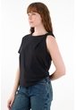 Tennis Camiseta Con Detalle Entorchado En Hombro Negra Para Mujer de Tennis
