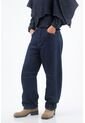 Tennis Jean Para Mujer En Denim Azul Oscuro Fit Holgado Con Cintura Desflecada de Tennis