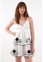 Tennis Vestido Corto Con Boleros Crudo Con Detalle Fruncido Para Mujer Con Acabado Suave de Tennis