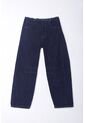 Tennis Jean Para Mujer En Denim Azul Oscuro Fit Holgado Con Cintura Desflecada de Tennis