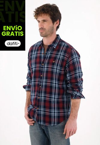 Tennis Camisa Tipo Leñadora Azul Para Hombre Tennis