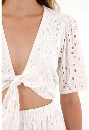 Tennis Vestido Crudo Corto En Ojalillo Para Mujer