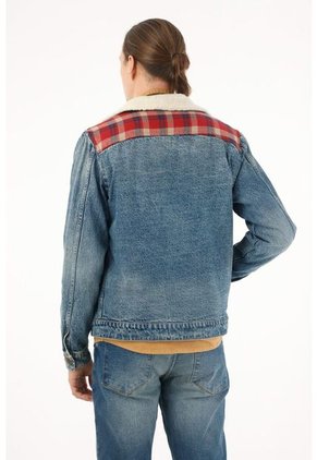 Tennis Chaqueta Tipo Trucker Forrada En Ovejo Para Hombre