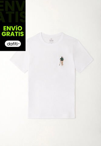 Tennis Camiseta Básica Con Estampado En Espalda Blanca Para Hombre Tennis