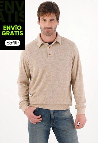 Tennis Buzo Con Cuello Polo Crudo Para Hombre Tennis