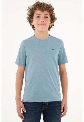 Camiseta Básica Azul Para Niño