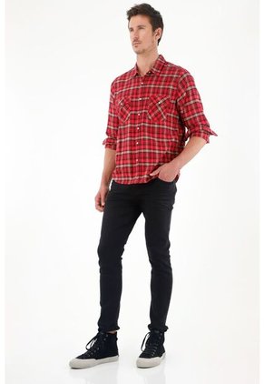 Tennis Camisa Tipo Leñadora Roja Para Hombre